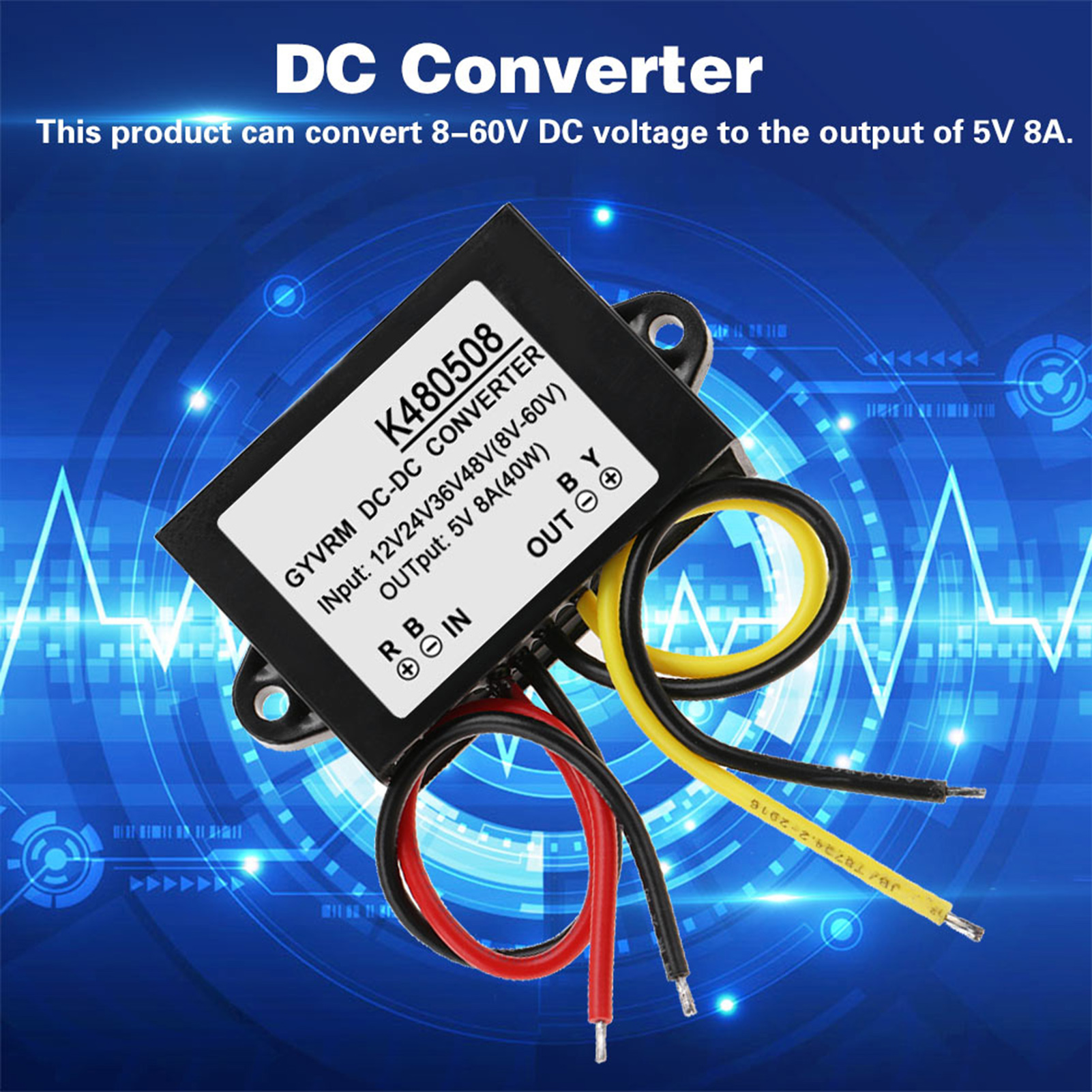 Dc/dc-abwärtswandler 12 V/24 V/36 V/48 V Auf 5 V 8 A, Abwärts-spannungsreduzierer-netzteilmodul