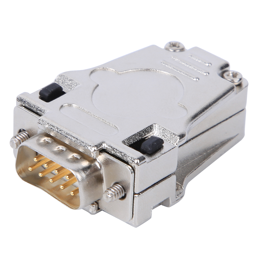 D-sub Db9 Stecker, 9-polig, 2 Reihen, Metallgehäuse, Flammhemmend, Serie Db9p-180, Für Industrielle Serielle Verbindungen, Robust Und Zuverlässig.
