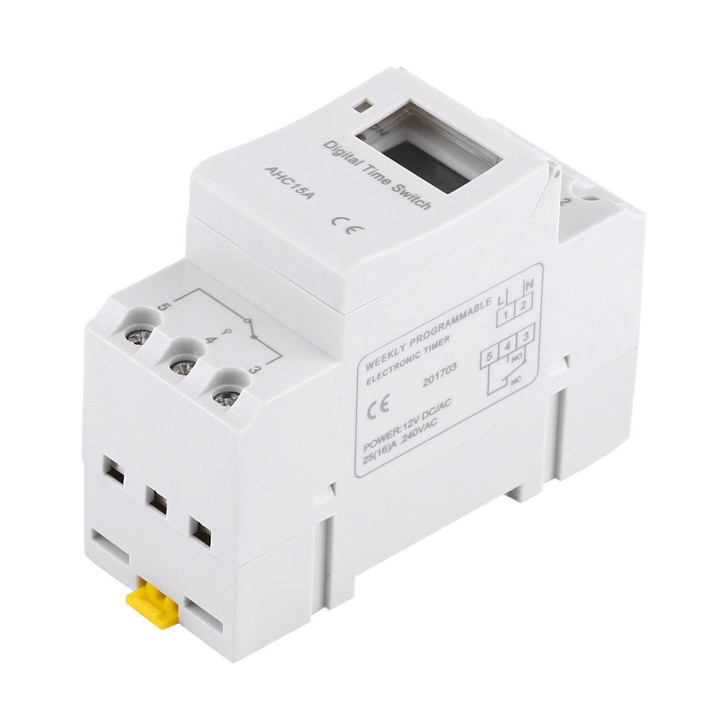 Elektronischer Wochentimer Mit Relais Und Lcd-anzeige, 16 Ein-/ausschaltzyklen, Ac/dc 12 V