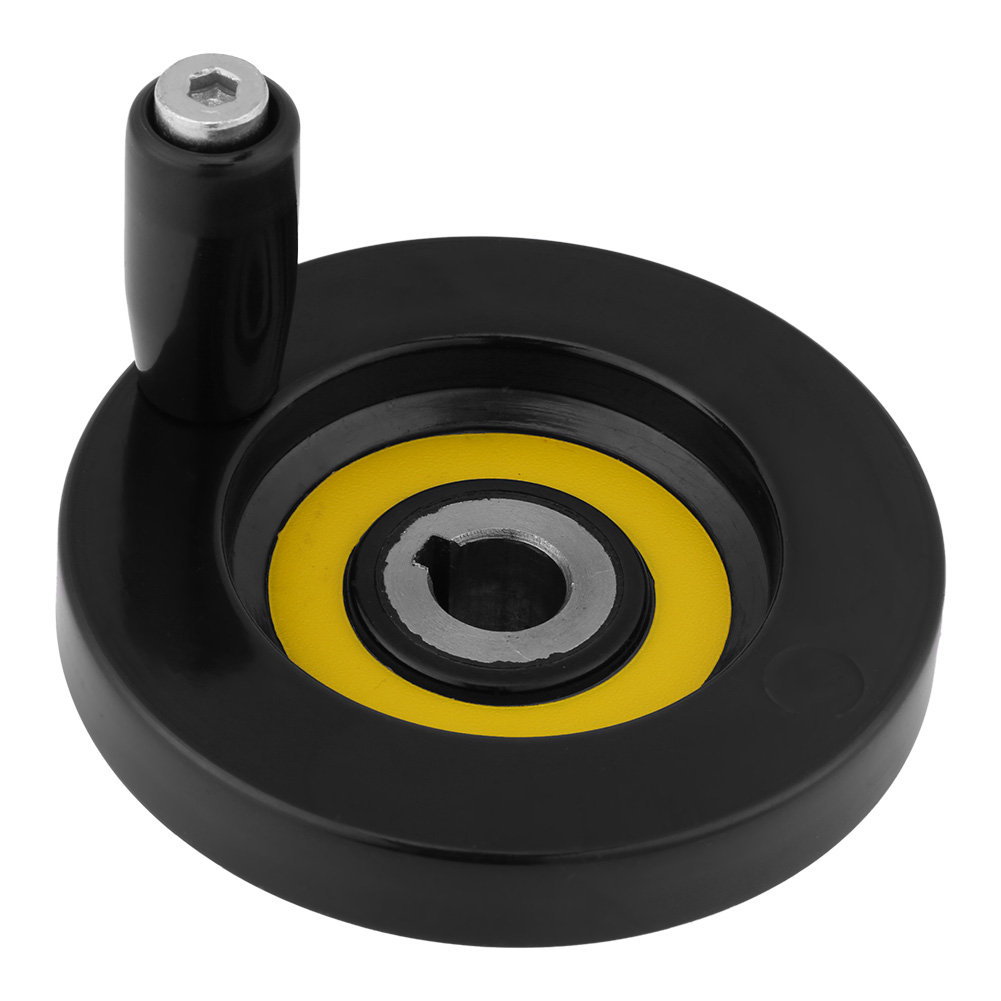 Hinteres Gerilltes Handrad Für Fräsdrehmaschine, Schwarz, Mit Drehbarem Griff (12 X 80 Mm)