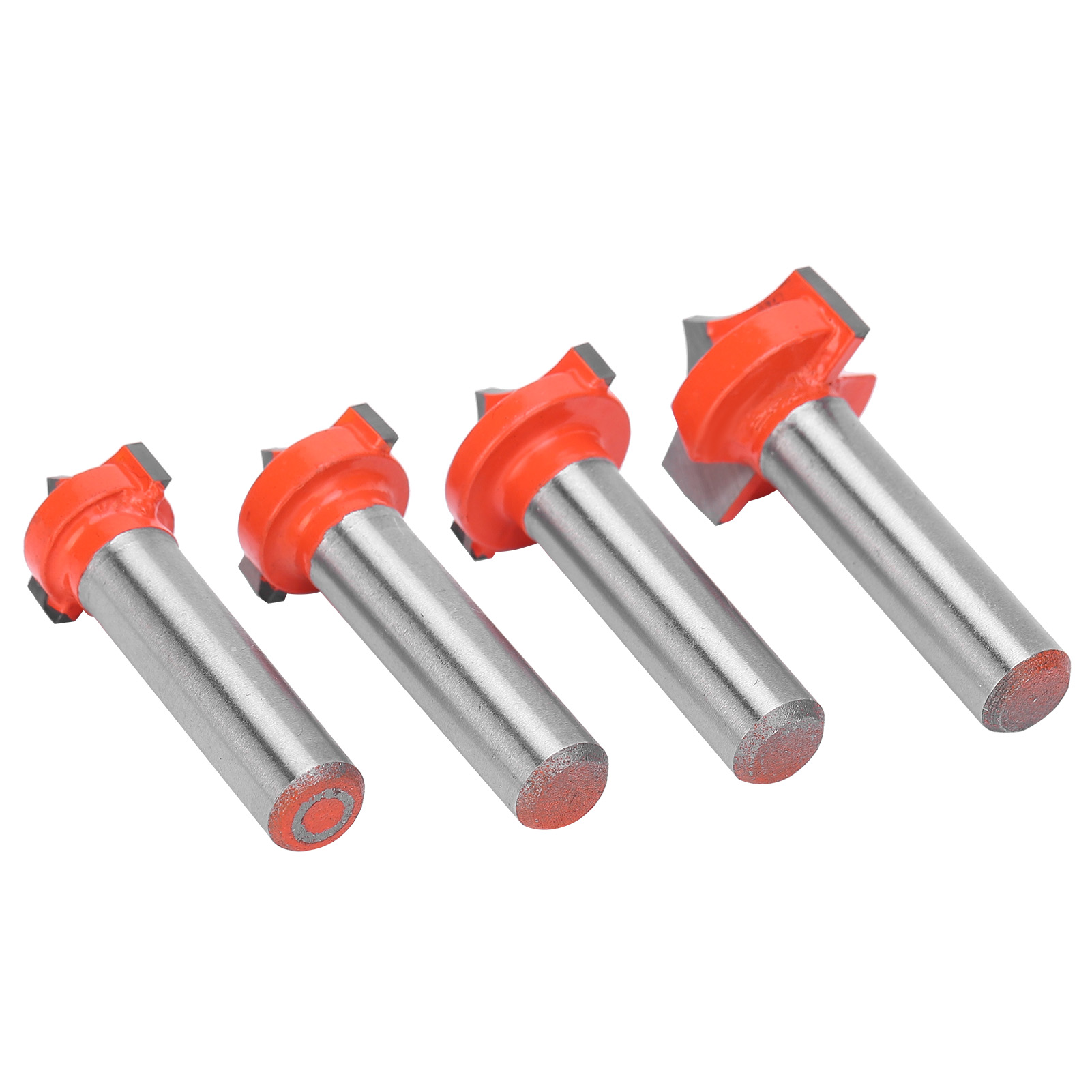 Set Mit 4 Hss 8mm Holzfräsern, Gerader Schaft, Spiralförmiger Schnitt, Gravier- Und Fräsfunktion, Professionelle Holzbearbeitungswerkzeuge, Geschärft, Für Holzbearbeitungsmaschinen.