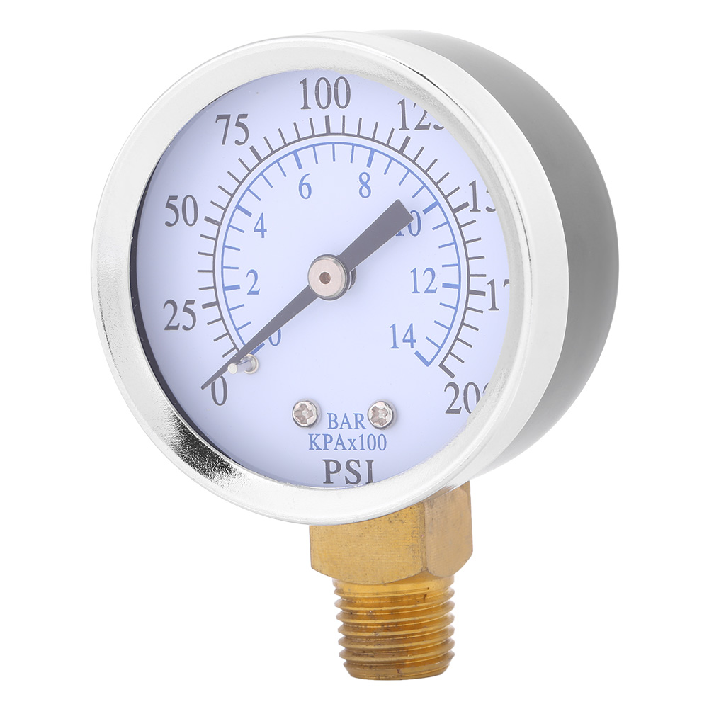Manometer Für Luft- Oder Hydraulikkompressoren, 1/4" Npt, 0-200 Psi / 0-14 Bar, Manometer