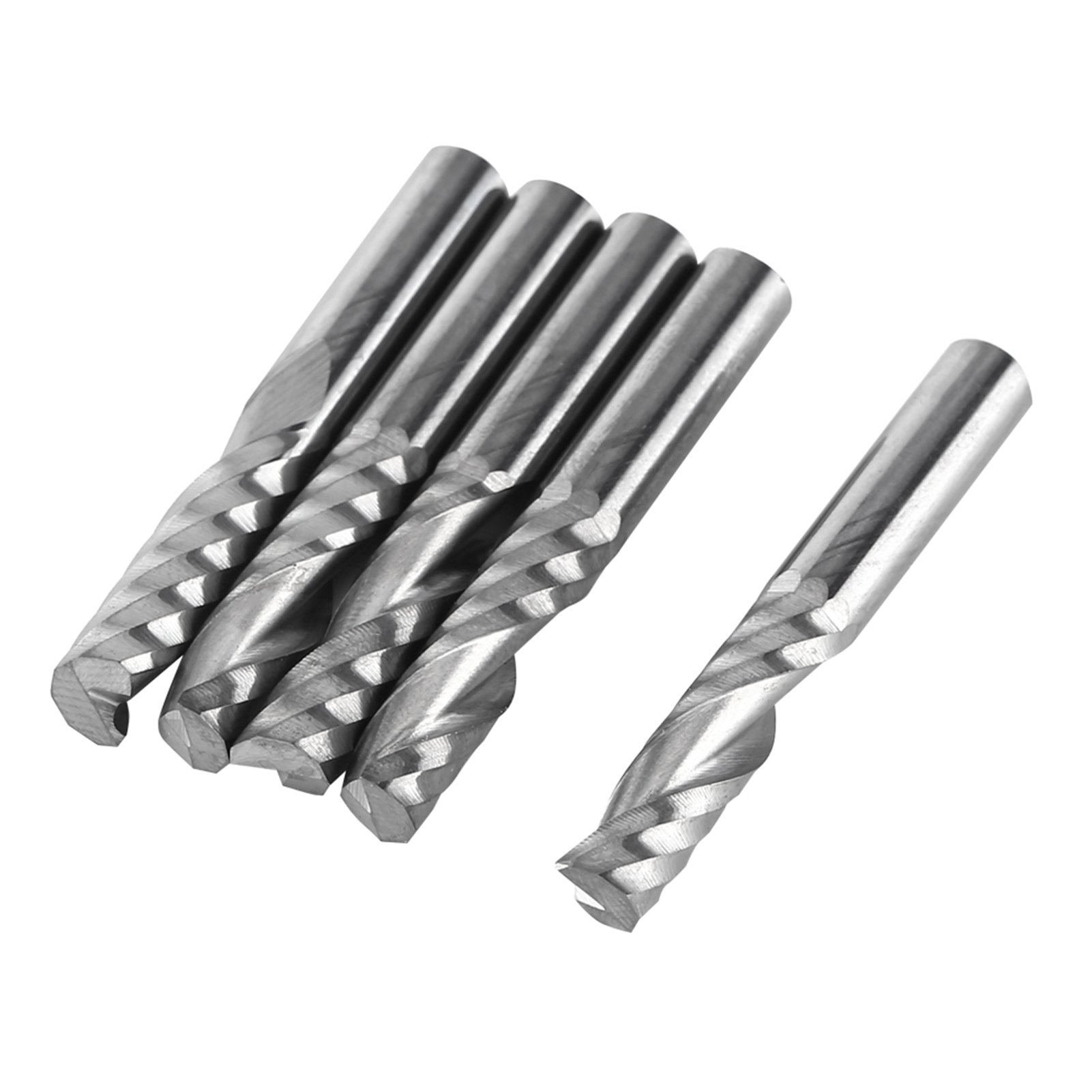 5-teiliger Vollhartmetall-fräser, 6 Mm, Einseitig, Spiralförmiger Fräser Für Cnc-fräse