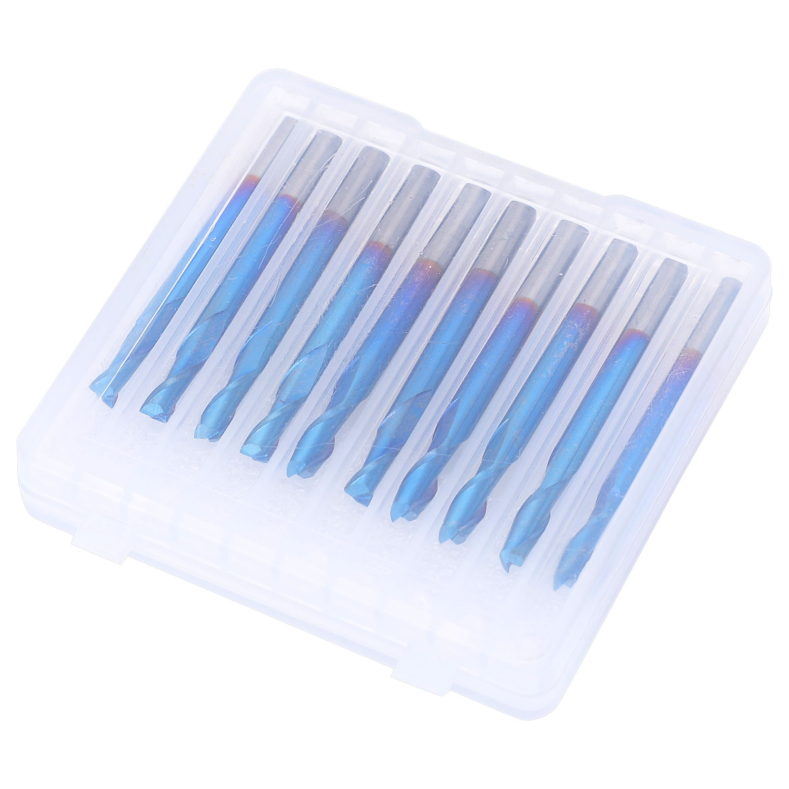 Set Mit 10 Halbkugelförmigen 2-schneiden-hartmetallfräsern, Blauer Schlaufenfräser, 3,175 X 8 Mm Cnc-fräser, Fräswerkzeug