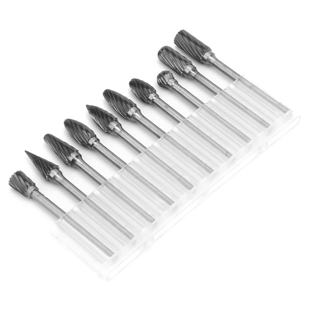 Satz Mit 10 Hartmetall-rotationsfräsern, Einseitig, 3 Mm (1/8") Schaft