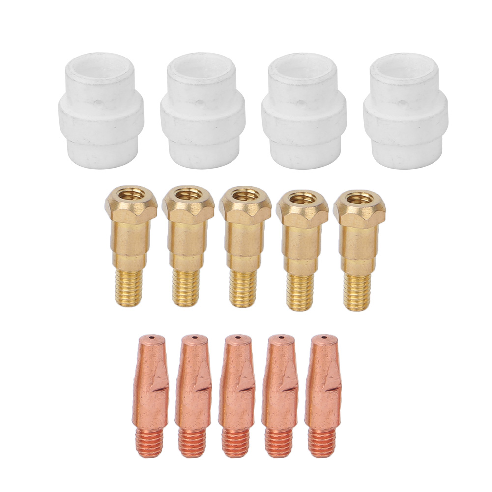 14-teiliges Set Aus Kontaktdüsen Und Gasverteiler Für Binzel 24kd Mig-brenner, 0,8 Mm, Mit Düsenhalter