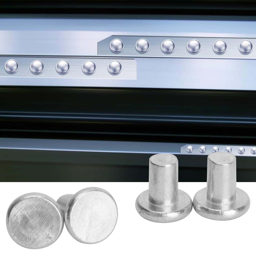 100 M4x4 Flachkopf-aluminiumnieten Gb867 Vollnieten - 100er-packung