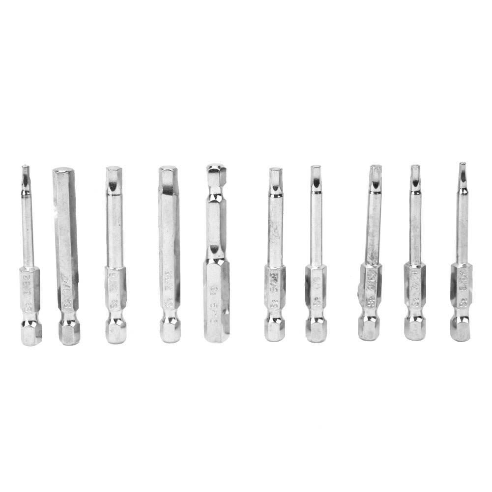 Set Mit 10 Magnetischen Schraubendreherbits Mit Sechskantschaft -018, 60 Mm, Für Präzises Und Dauerhaftes Schrauben