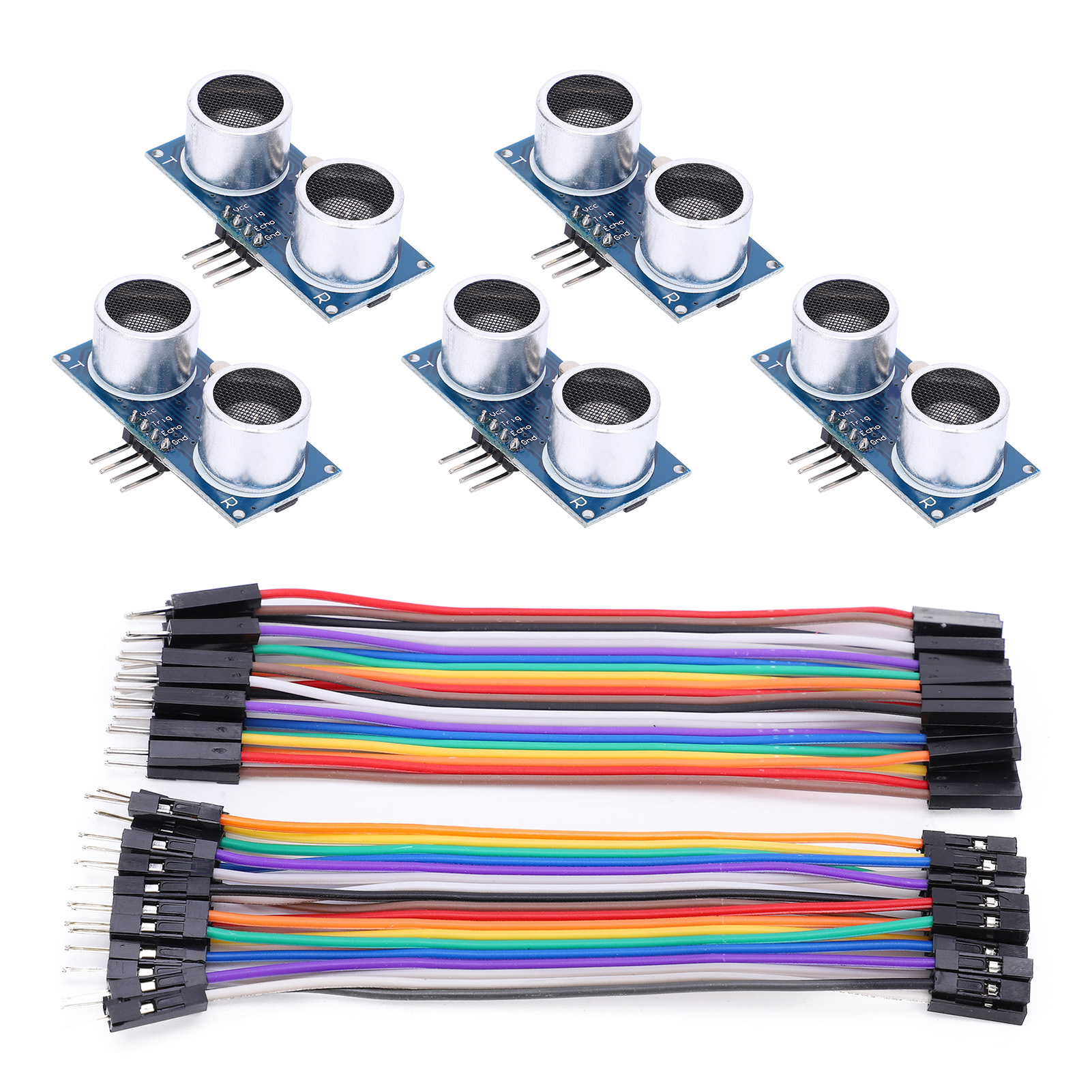 5er-pack Ultraschall-telemetriemodule Für Raspberry Pi Mit Dupont-kabeln (stecker/buchse)