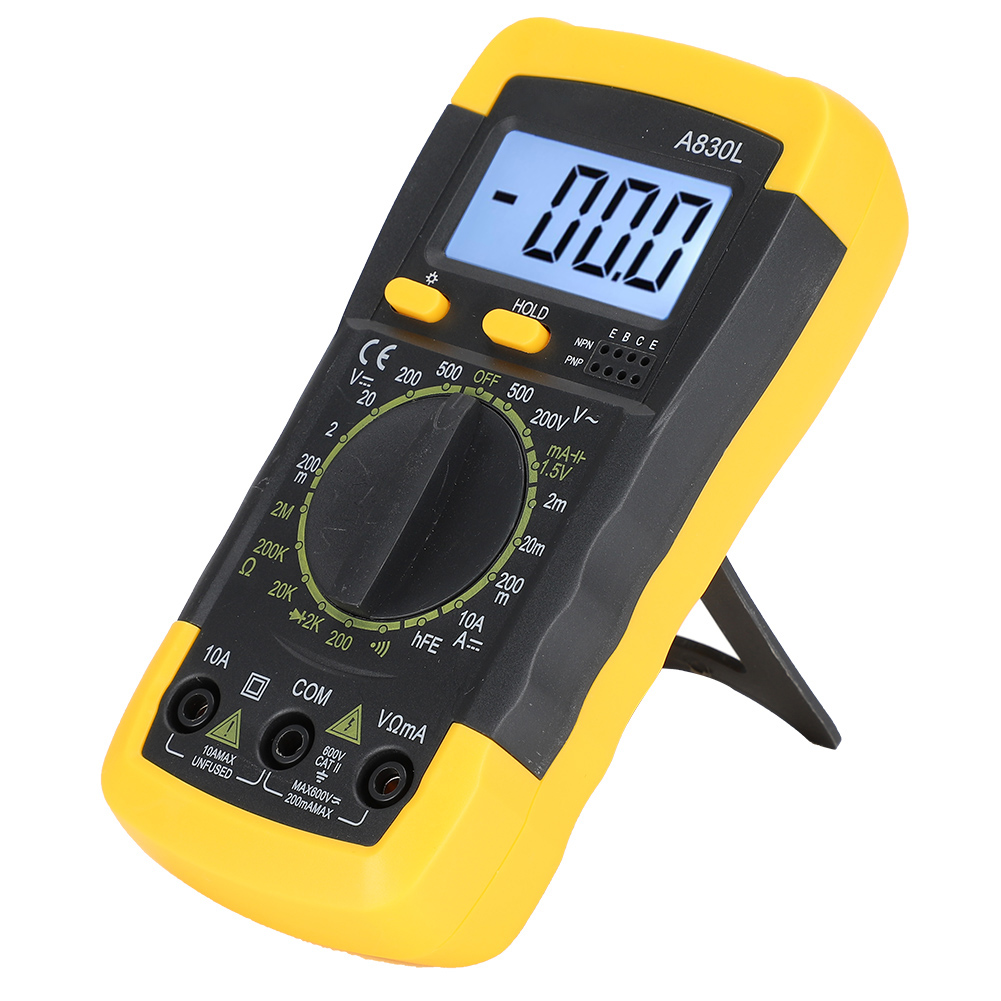 Tragbares Multifunktions-lcd-digitalmultimeter, Ac/dc-spannungs- Und Stromdetektor, Schwarz Und Gelb