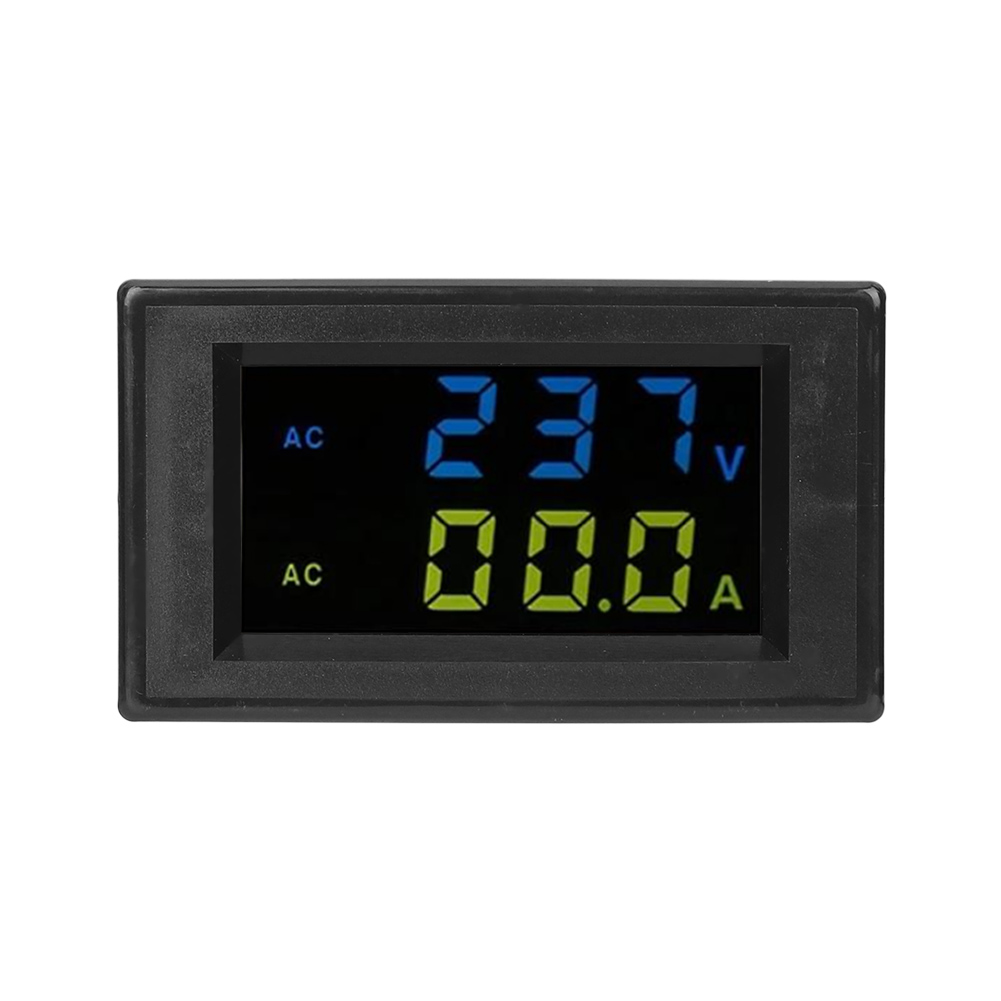 Digitales Voltmeter Mit Zwei Displays, Präzise Strommessung, Schwarzes Gehäuse, Für Maschinen Und Geräte, Weißes Und Schwarzes Display, Professionelles Messgerät