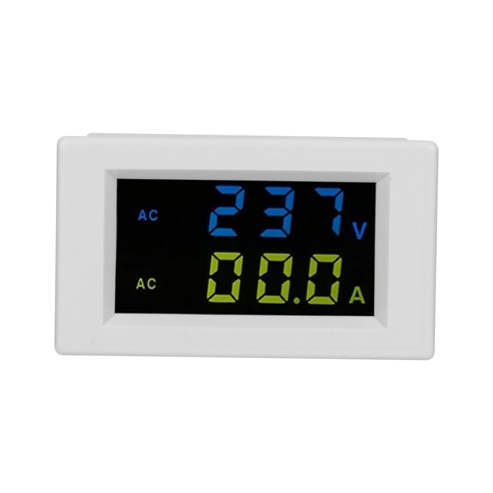 Digitales Voltmeter Mit Präziser Weißer Und Schwarzer Digitalanzeige, Zur Strommessung In Maschinen Und Anlagen, Doppelbildschirm, Weißes Gehäuse