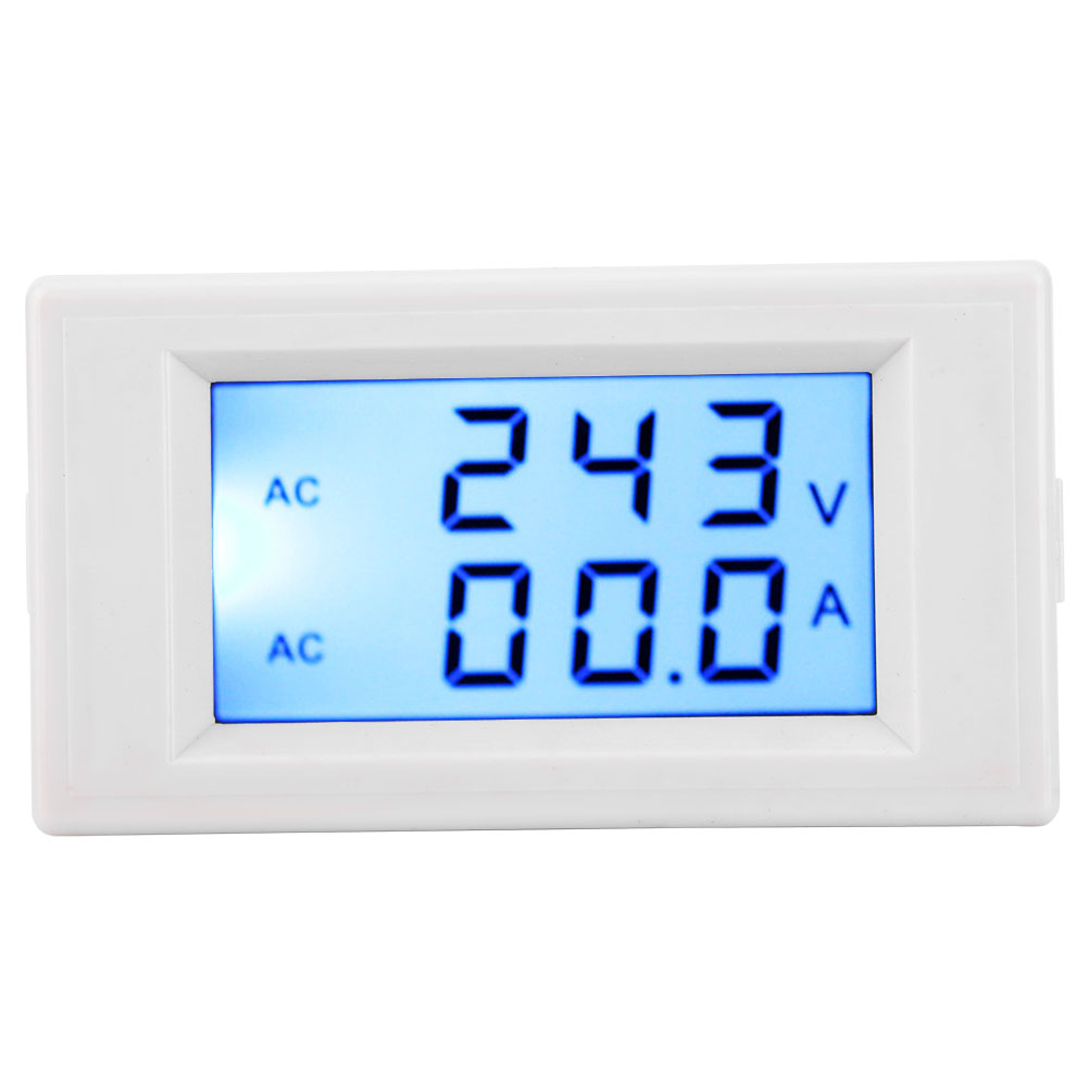 Doppelanzeige-voltmeter/amperemeter Ac 80–300 V 0–50 A/0–100 A Mit Stromwandler, Weiß