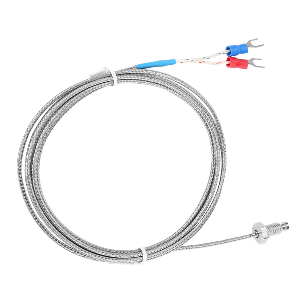 Temperaturfühler Typ K (thermoelement), M6-feingewinde, 2 M Kabel, Messbereich 0–400 °c