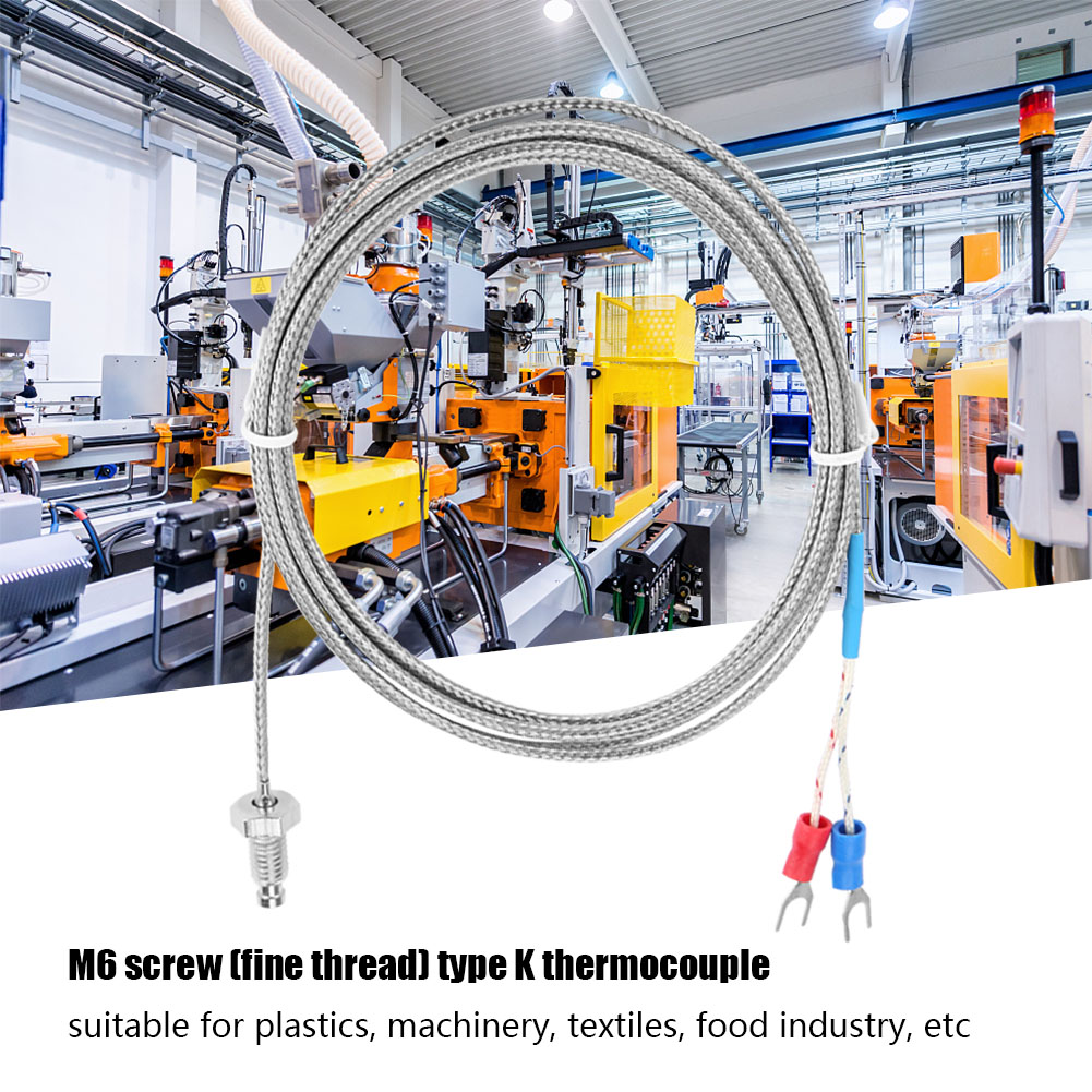 Thermoelement-temperatursensor, Typ K, M6 Feingewinde, 0-400°c Draht (5 Meter)