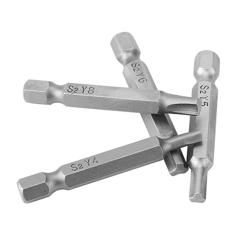 Set Mit 4 Magnetischen Y-förmigen Dreieckschraubendrehern Mit 1/4"-sechskantbits, Professionelles Schraubendreherwerkzeug