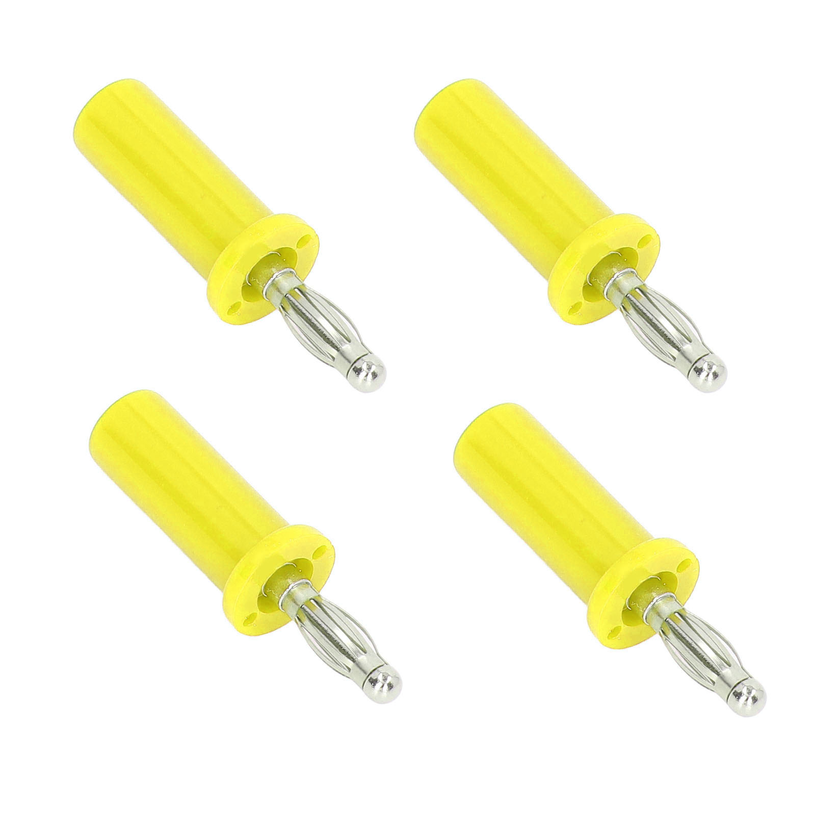 Packung Mit 10 Gelben 4-mm-bananensteckern Aus Messing Und Abs, Lötanschlüsse Für Lautsprecher, Elektronische Instrumente, Prüfklemmen.