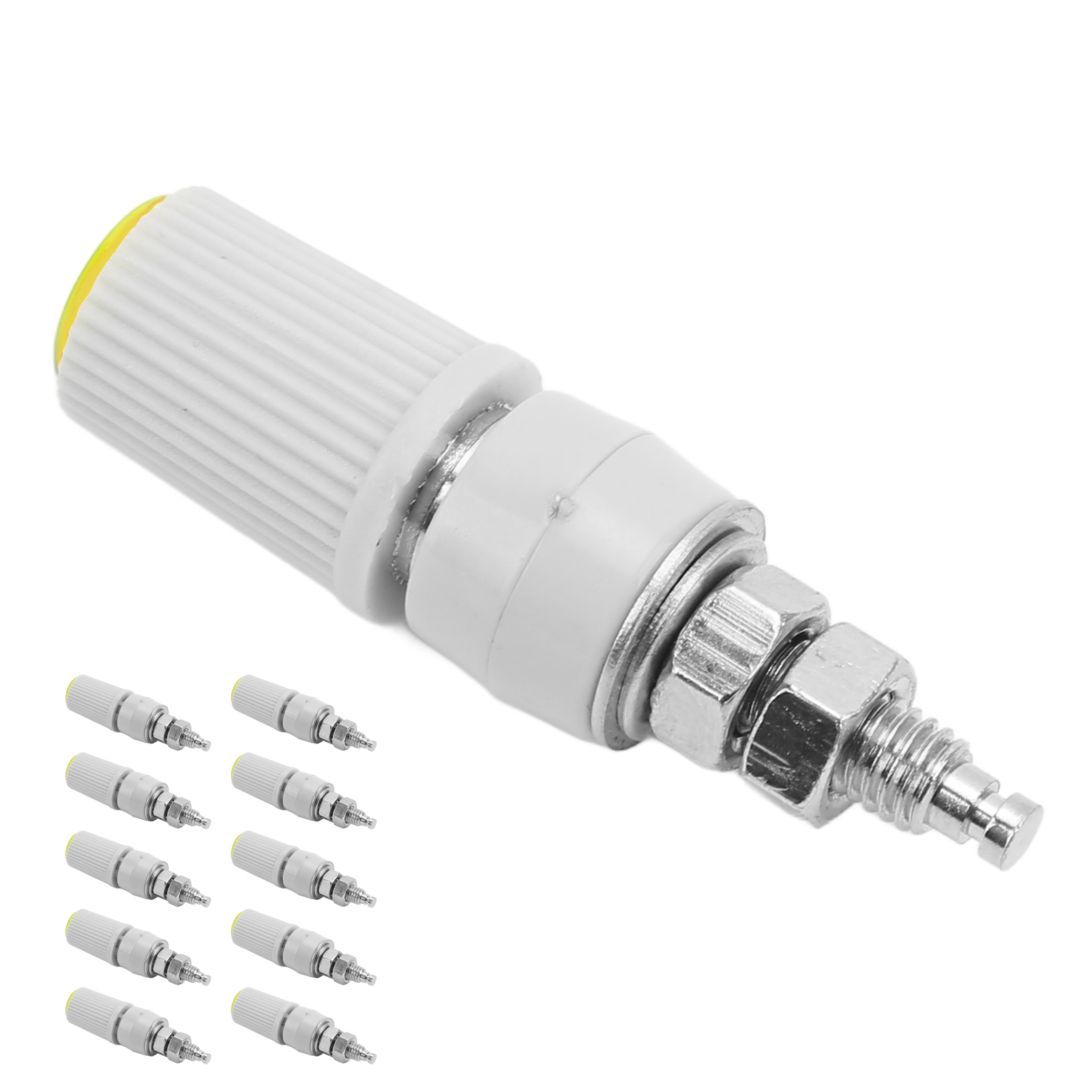 10 Stück Bananenstecker 4 Mm M5, Vernickeltes Messing, Weiblich, Gelb
