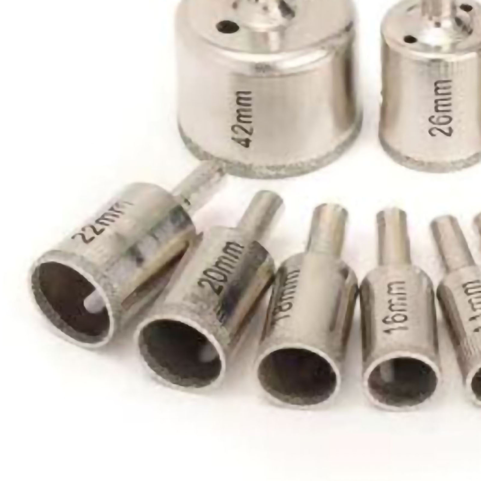 Set Mit 15 Universellen Elektrolytischen Diamantbohrern Für Bohrmaschinen, Präzises Glasschneiden, Größen 3-42 Mm