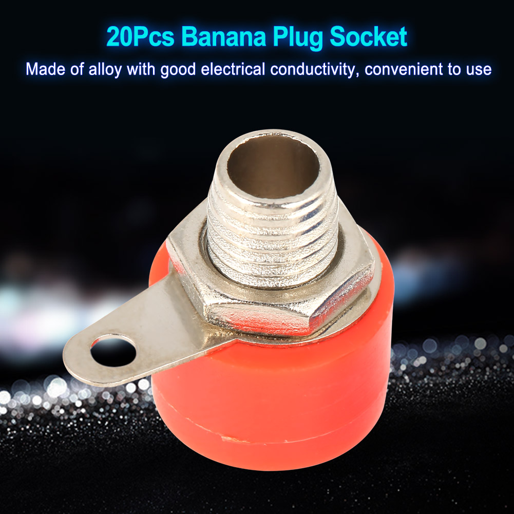 Packung Mit 20 Mehrfarbigen 4-mm-bananensteckern Für Lautsprecher Und Verstärker