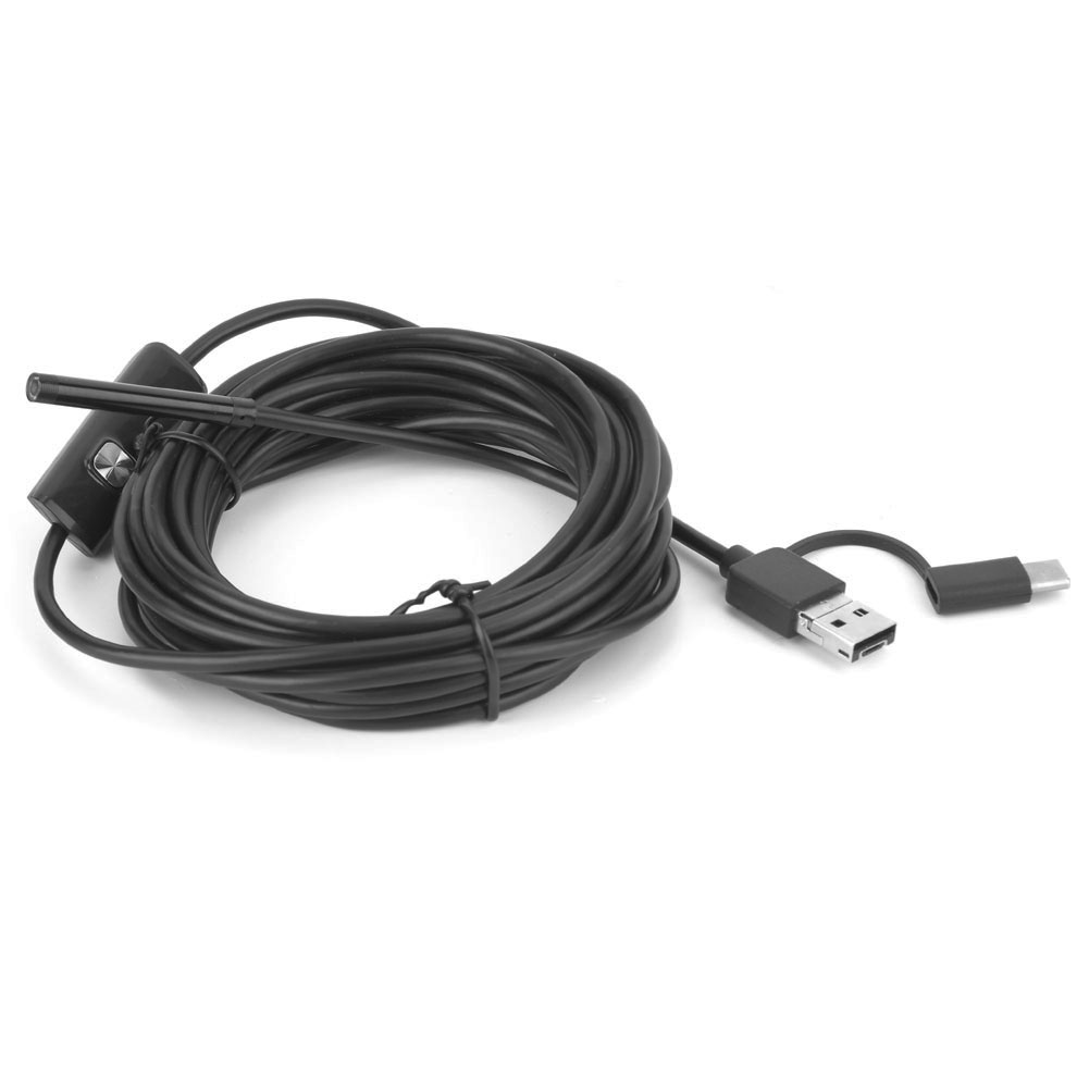 3-in-1 Usb-endoskop, 5,5-mm-inspektionskamera (ip67), 6 Leds, 5-m-kabel, Wasserdichtes Boroskop