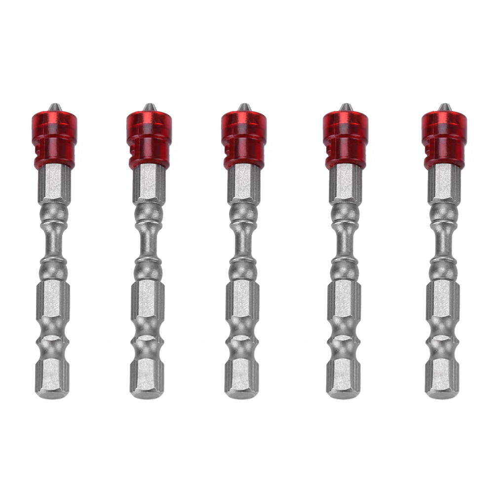 Set Mit 2 Magnetischen Ph2-kreuzschlitzbits Für Placo-schrauben, 1/4-zoll-sechskantschaft, Rot