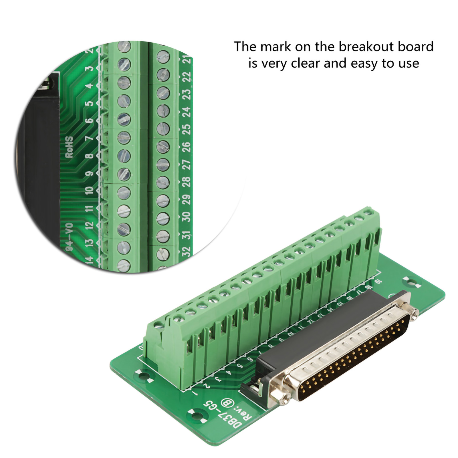 Db37 Din-schienen-schnittstellenmodul-anschlussklemmen-breakout-board (stecker)