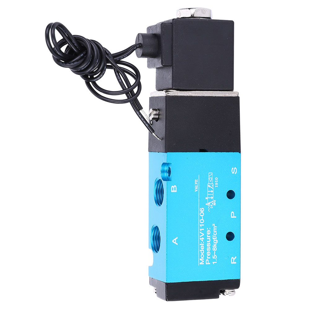 5/2-zoll-magnetventil Aus Aluminium, Hohe Empfindlichkeit, 4v110-06-kupferspule, Pt1/8-anschluss, Ac220v-netzteil