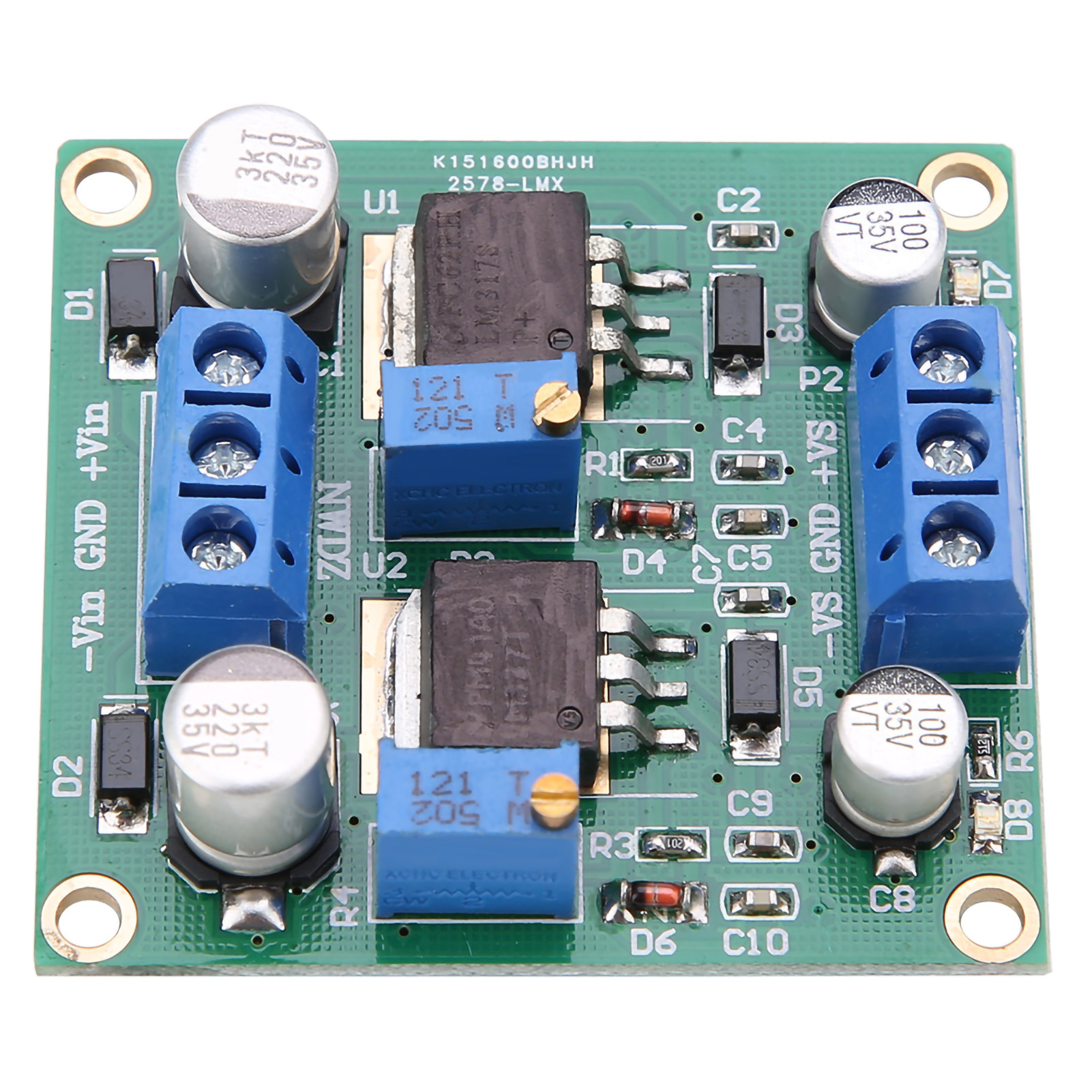Lm317/337 Modul Zur Stabilisierung Positiver Und Negativer Spannungen, Geringe Restwelligkeit, Linear Einstellbar