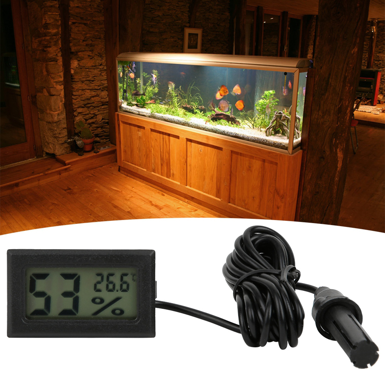 Digitales Innenthermometer Mit Sonde, Integriertem Led-hygrometer, Feuchtigkeits- Und Temperaturmessung, Versenktem Digitaldisplay