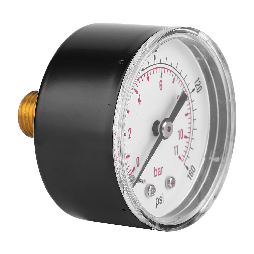 50-mm-manometer, 1/4-bspt-anschluss Hinten, Für Luft, Wasser, Öl, Gas (0-160 Psi / 0-11 Bar)