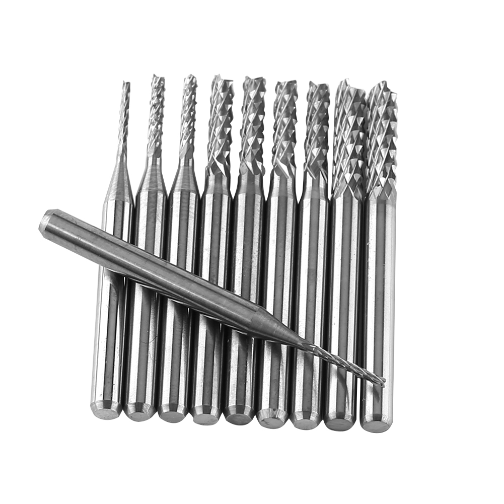 10 Stück Vollhartmetall-fräser Zum Gravieren Und Schneiden Von 1,0–3,0 Mm, Wolframkarbid-fräswerkzeuge