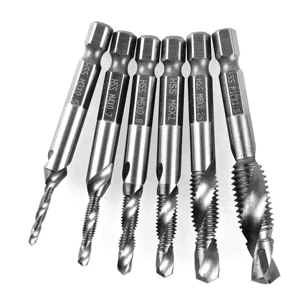 6-teiliges Metrisches Sechskant-gewindebohrer-set, Industriebohrwerkzeuge, Zubehör Für Schraubmaschinen, 4341 Composite, 6-teiliges Set