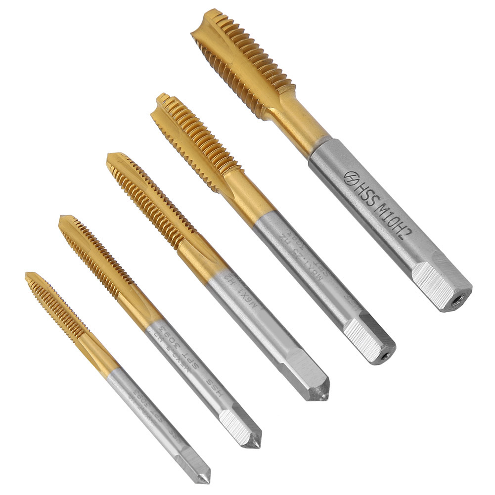 Satz Mit 5 Hss-kobalt-gewindebohrern M4-m10, Gewindespitze Aus Hochgeschwindigkeitsstahl, Handwerkzeug Zum Schrauben, Präzision Und Langlebigkeit.