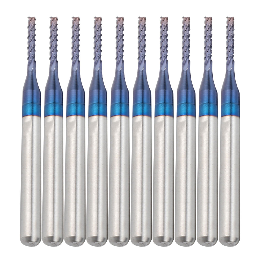 10 Blaue Cnc-hartmetall-fräser Zum Bearbeiten, Schneiden Und Gravieren Von Leiterplatten, 1,4 Mm Packung