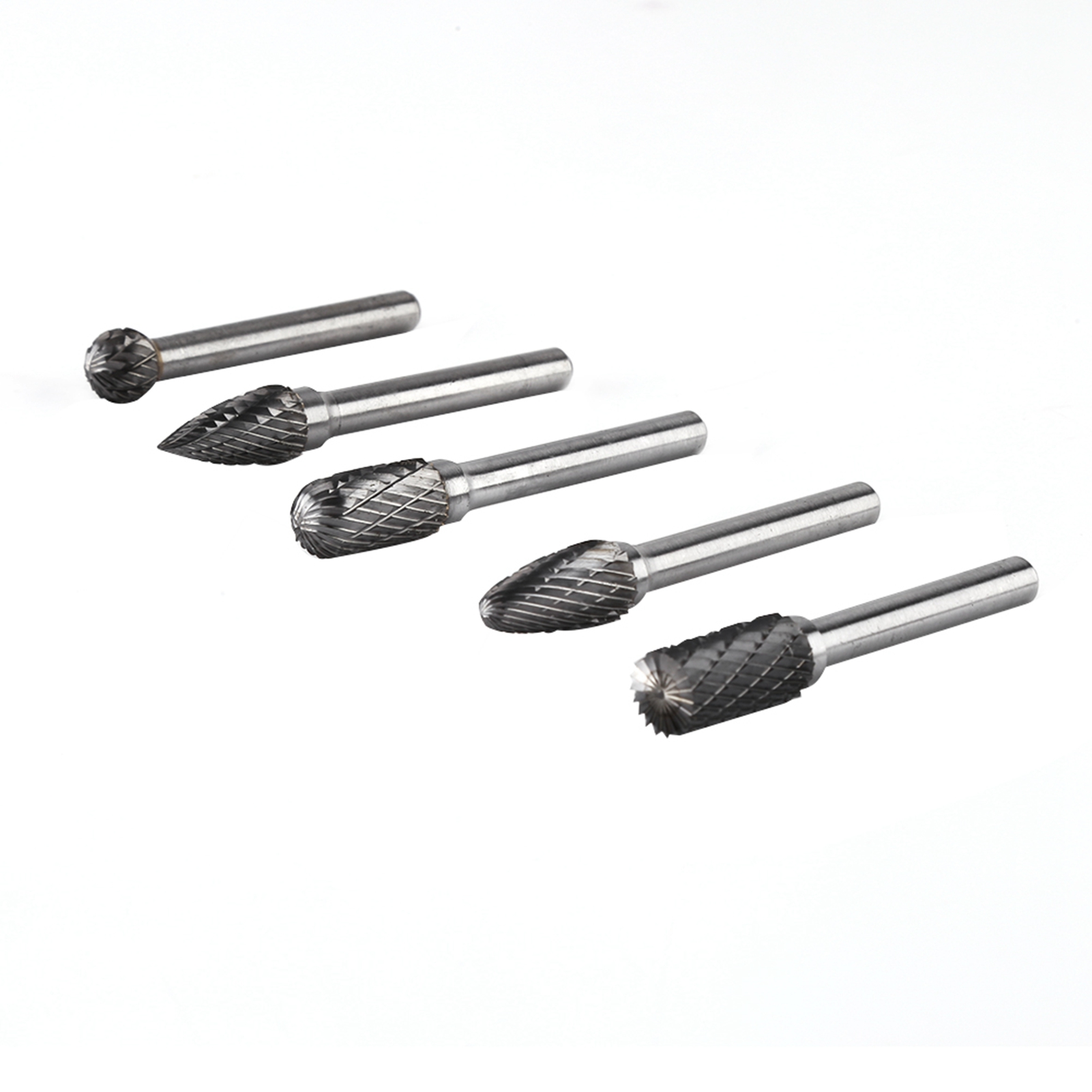 Satz Mit 5 Hartmetall-rotationsfräsern, 6 Mm Schaft, 10 Mm Kopf, Schleifaufsätze Für Bohrmaschinen