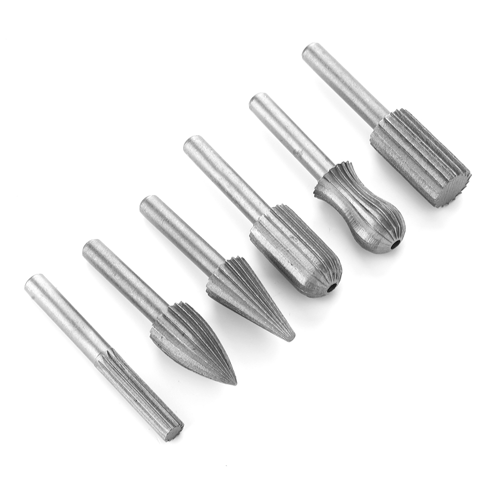 6-teiliges Set Wolframkarbid-rotationsfräser, Holzfeile, Metallgravur-schleifscheibe, 6 Mm Schaft