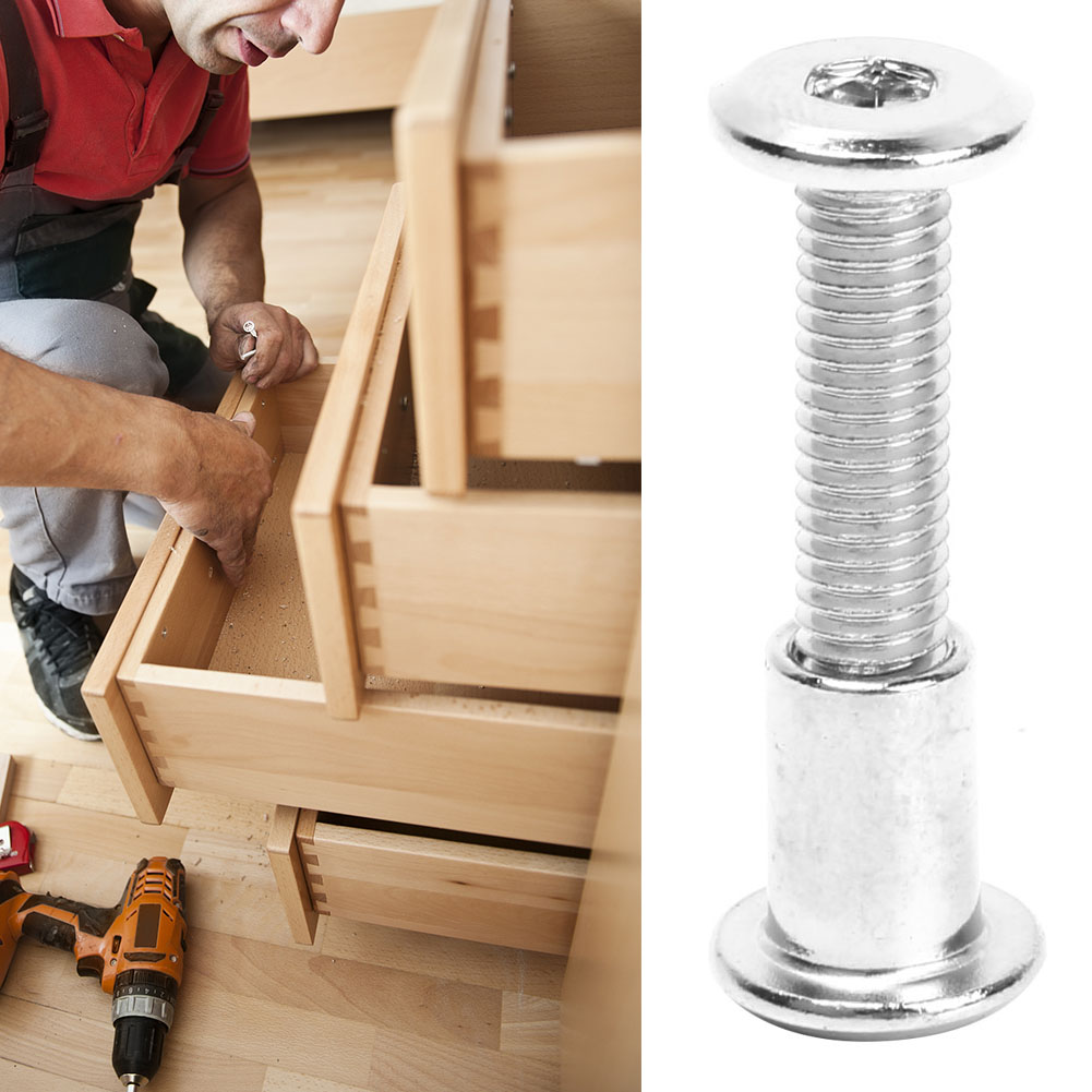 Satz Mit 10 M6 X 30 Mm Innensechskantmuttern Und Schrauben, Vernickelter Kohlenstoffstahl, 12 Mm, Für Robuste Befestigung.