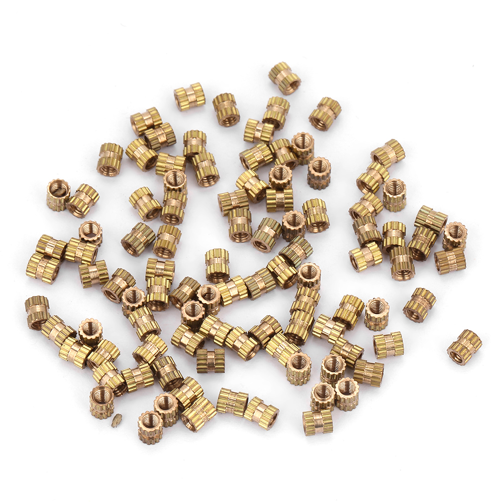 Rändelmuttern Aus Messing M2,5, Mit Gusskern, Abmessungen M2,5 X 4 X 3,5, Packung Mit 100 Stück