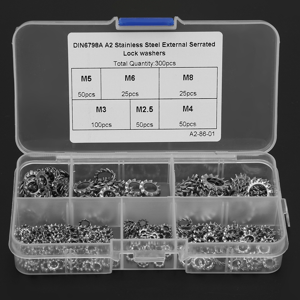 Flache Unterlegscheiben Aus Edelstahl M2,5, M3, M4, M5, M6, M8, Packung Mit 300 Stück, Außensterndichtung Für Schrauben Und Muttern