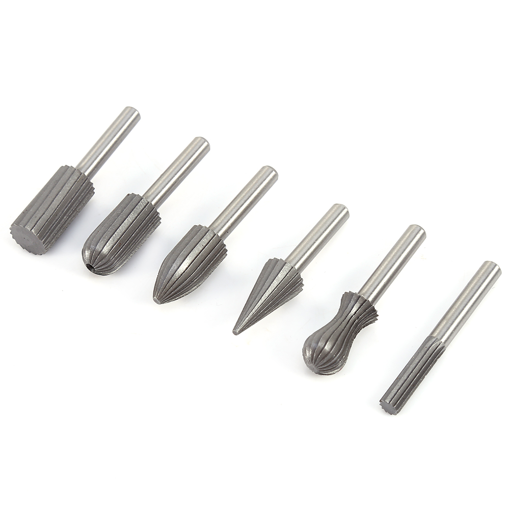 Set Mit 6 Hss 6mm 1/4" Rotationsfeilen Für Elektrische Bohrmaschinen, Meißel Und Zylindrische Raspeln