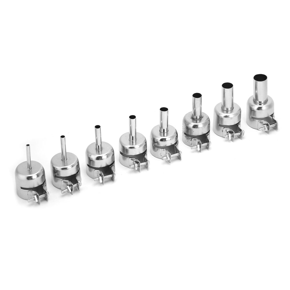 Set Mit 8 Hitzebeständigen Edelstahldüsen Für Heißluftpistole 850, Durchmesser 3 Bis 12 Mm