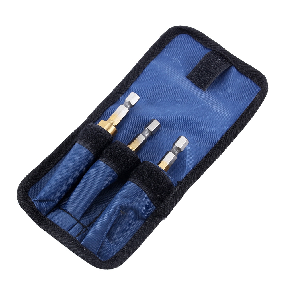 Set Mit 3 Hss-titan-stufenbohrern, Kegelbohrer, Koffer Mit Tragetasche