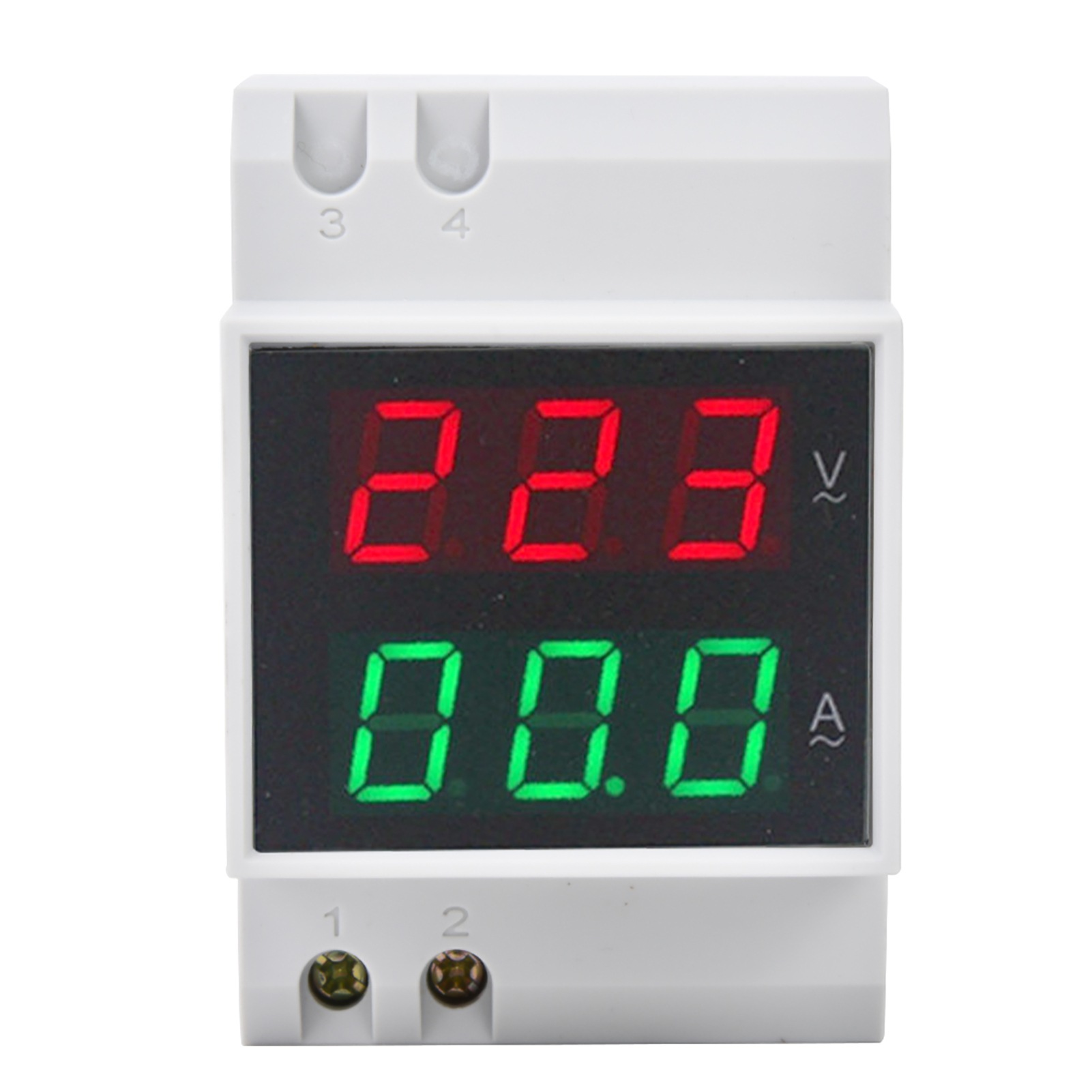 Hochpräzises Digitales Din-schienen-volt-amperemeter Mit Doppelanzeige, Ac 80–300 V, Ac 0–99,9 A