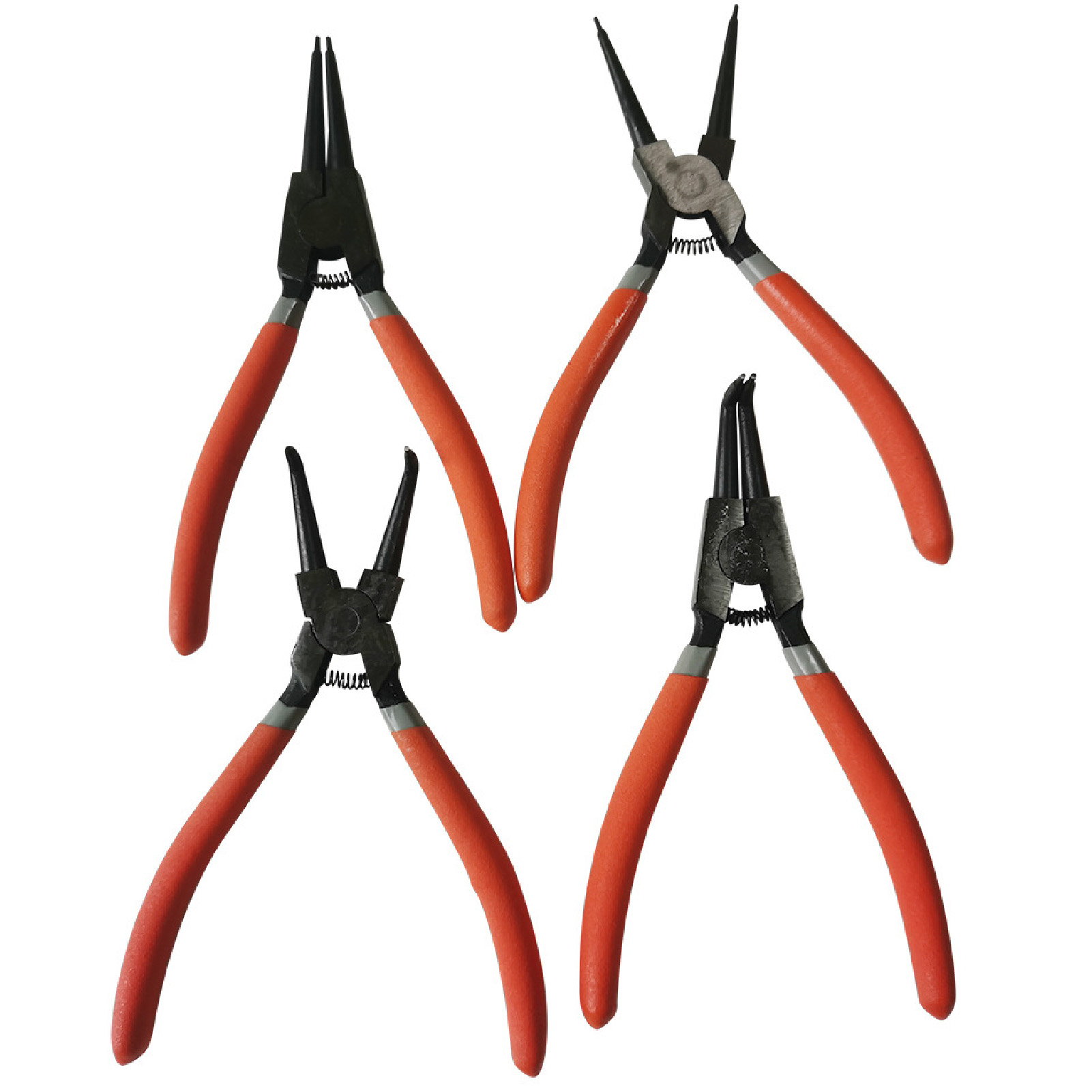 Satz Mit 4 Sprengringzangen, Sicherungsringen, Ergonomischen Griffen, Industriewerkzeug