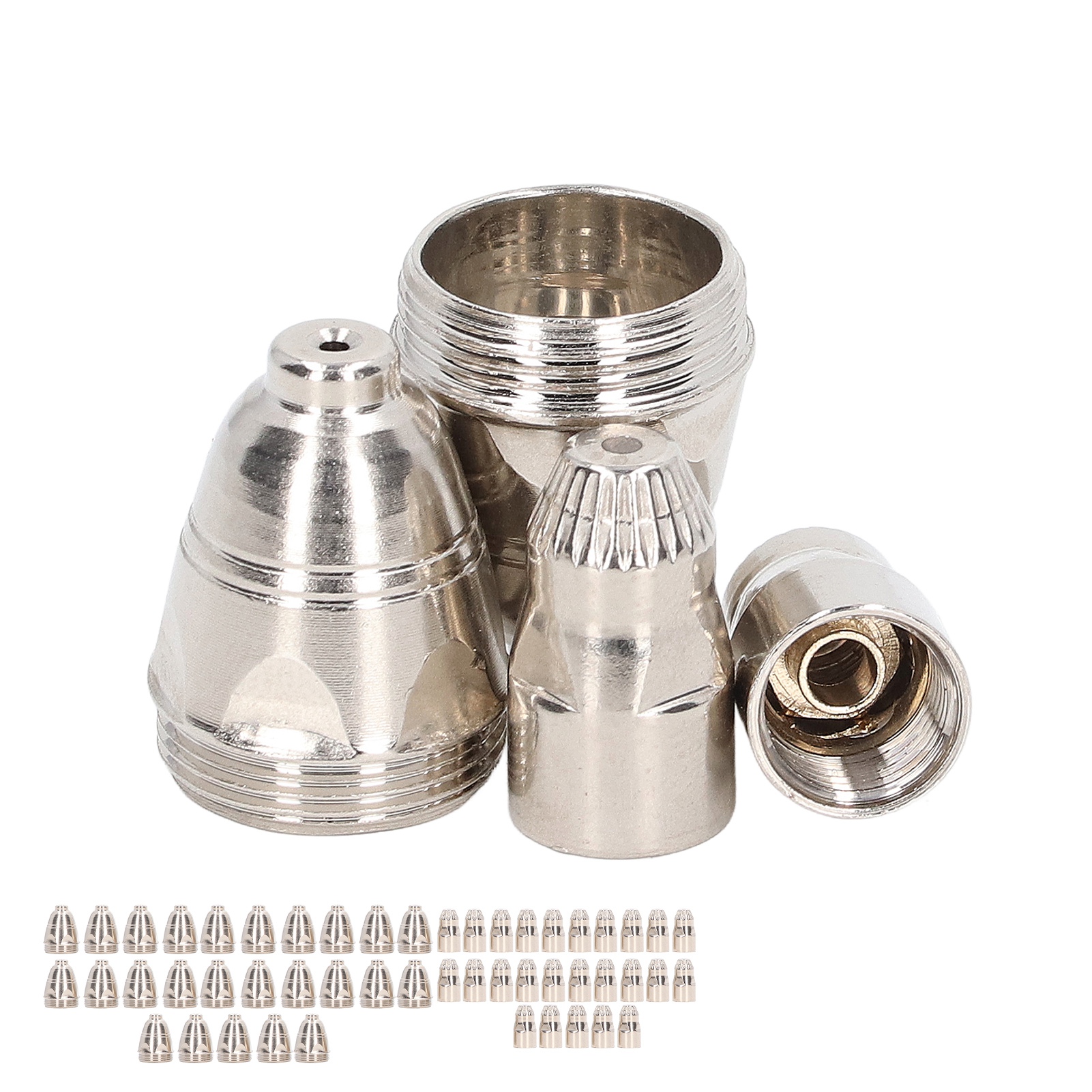 Set Mit 50 Verbrauchsmaterialien Für Plasmaschneidbrenner, Kupfer, Hohe Eindringtiefe, Düsen Und Elektroden