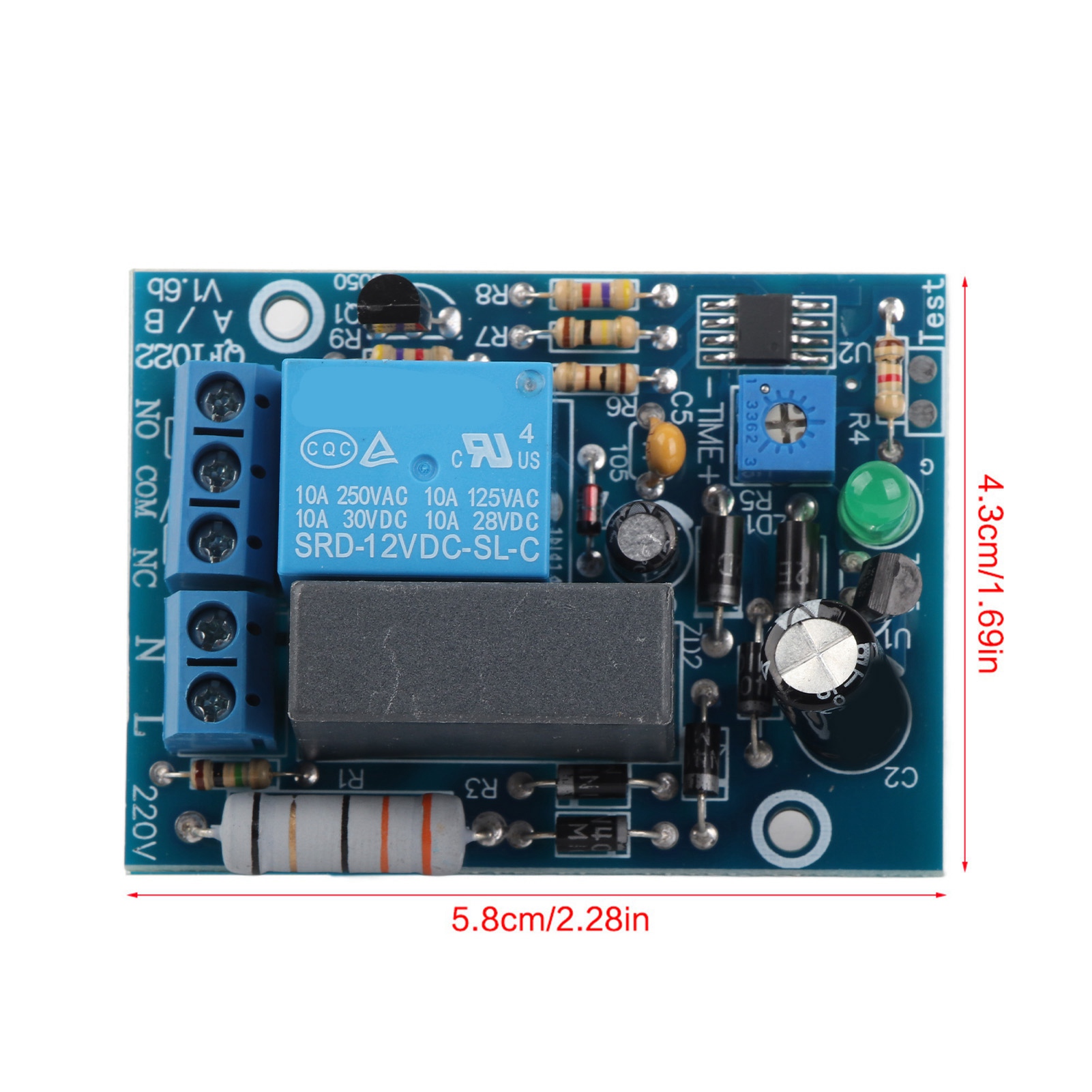 Einstellbares Timer-220vac-relais-verzögerungs-laststoppmodul (0-10 Sekunden)