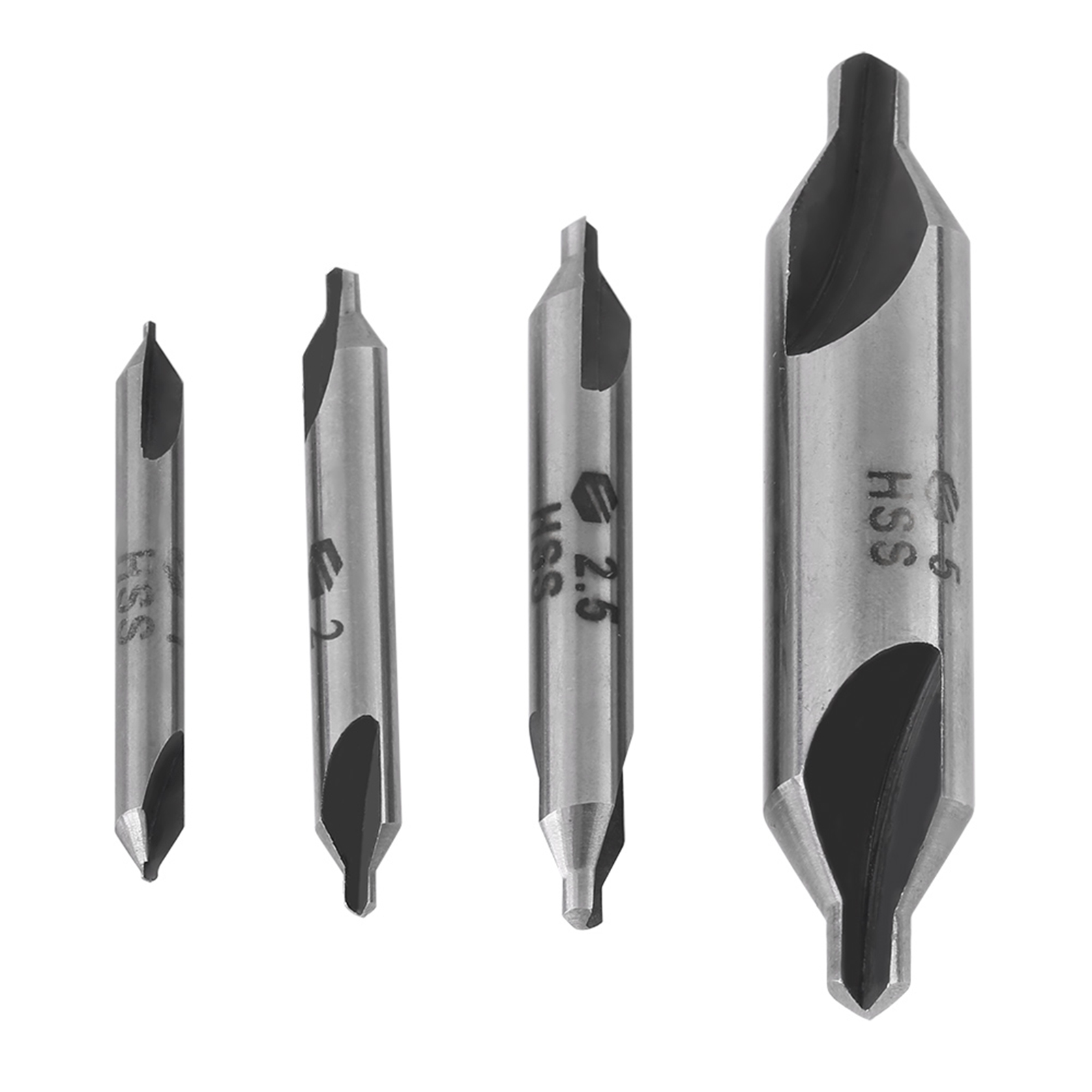 Satz Mit 4 Hss 60° Zentrierbohrern 1/2/2,5/5 Mm, Zentrierspitzen Für Präzises Bohren
