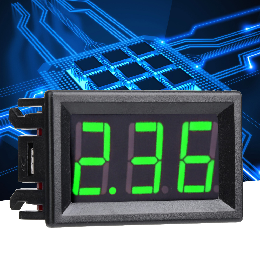 Digitales Gleichstrommessgerät 0–10 A, 0,56-zoll-digitalamperemeter, Grünes Bedienfeld, Doppelkabel
