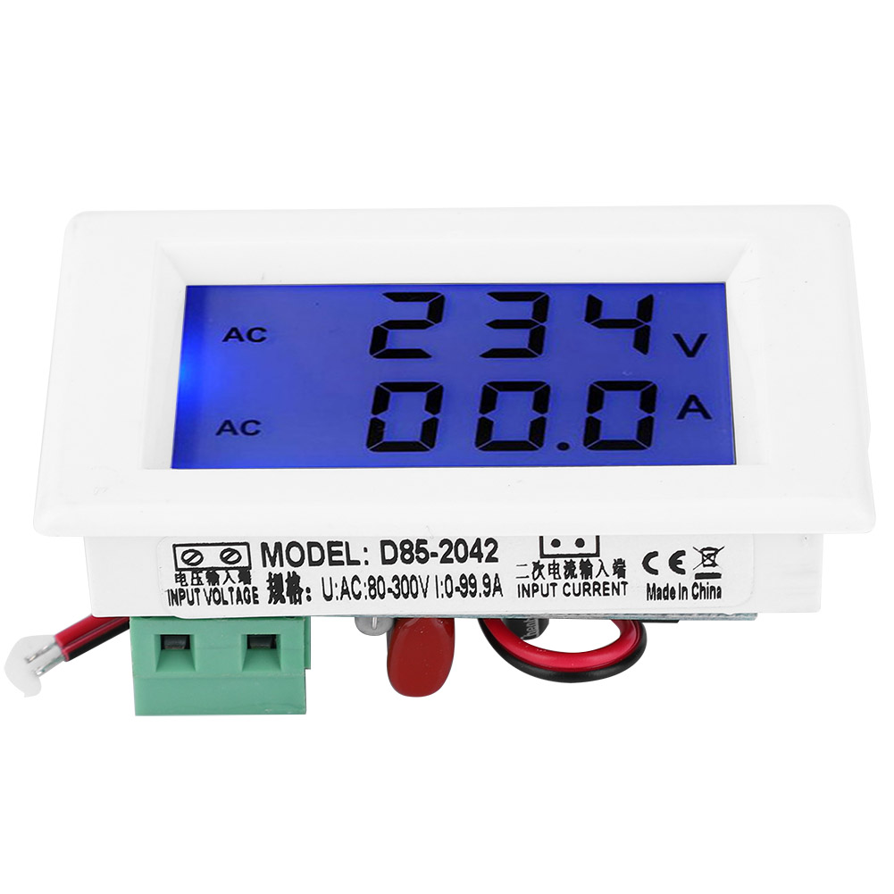 Digitales Voltmeter/amperemeter Mit Doppelanzeige, Wechselstrom 80–300 V, 0,1–100 A